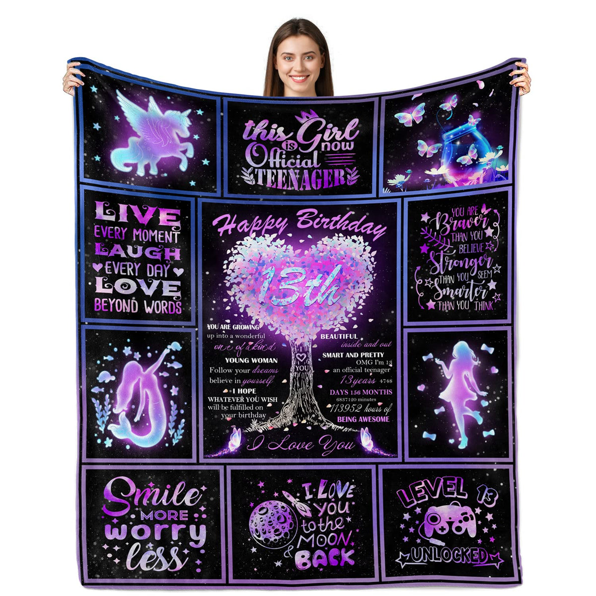 Yufobel 13 Year Old Girl Gift Ideas, 13Th Birthday Gifts For Girls, Gifts For 13 Year Old Girls Blanket, 13Th Birthday Decoratio