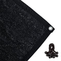 Shatex 90% Shade Cloth 10X20Ft Hanging-Up Sunblock Shade Panel, Black, 12 Bungee Balls