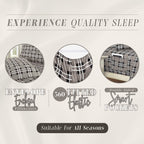 Elegant Comfort Lilliana Plaid 6-Piece Sheet Set, Supreme Coziness Fade & Wrinkle Resistant, 1500 Premium Hotel Quality Microfiber, Sheet Featuring Smart Pockets, Plaid Sheet Set, Twin Xl, Gray