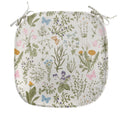 Ambesonne Floral Chair Seating Cushion, Vintage Garden Plants Herbs Flowers Botanical Classic Design Art, Anti-Slip Seat Padding