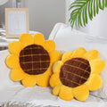 Coume 2 Pieces 3D Sunflower Flower Floor Pillow Seating Cushion Mat Sunflower Throw Pillow Yellow Sunflower Shaped Chair Pads De