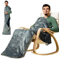 Ezrallora Lightweight Foot Pocket Blanket - Patent Pending- 67   X43 Premium Fleece Throw - Gamer Gifts - Gifts For Men Who Want