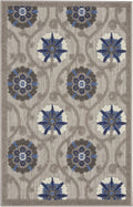 HomeRoots Grey/Blue 100% Polypropylene 3’ x 4’ Gray and Blue Indoor Outdoor Area Rug