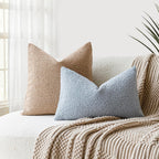 Foindtower Modern Textured Boucle Lumber Throw Pillow Covers Accent Solid Decorative Pillow Cases Cozy Couch Cushion Case For So