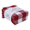 THE TOWEL HOUSE 100% Cotton Waffle Dishcloths, 12 x 12 Inch Reusable Dish Cloths, Quick-Dry, Buffalo Check Plaid Design, Red, Pa