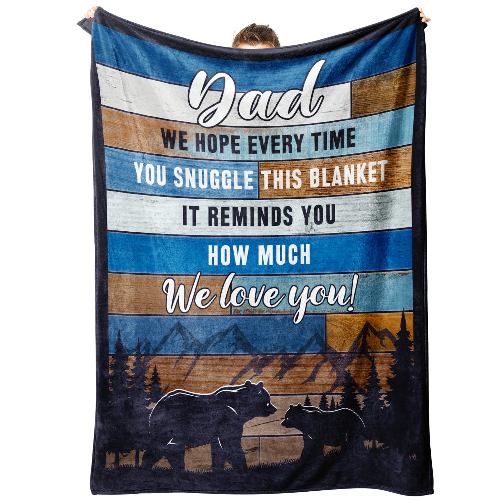 Afterprints Gifts For Dad Blanket, Fathers Day Dad Gifts From Daughter Son, Dad Birthday Gift, Best Dad Ever Gifts Throw Blanket