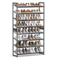 SONGMICS Shoe Rack, 8-Tier Shoe Organizer, Metal Shoe Storage for Garage, Entryway, Set of 2, 4-Tier Stackable Shoe Shelf, with 