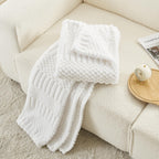 Lifein Fall Throw Blanket For Couch-Soft White Boho Bed Throw Blanket,Fleece Cozy Blanket For Autumn,Cute White Fluffy Lightweig