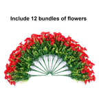 Ivydale Artificial Fake Plants Flowers For Outdoor Outside Summer Fall Decoration, 12 Bundles Faux Silk Realistic Uv Resistant R