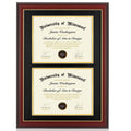 Minesaxel Double Diploma Frame with Mat Fits Two 8.5x11 Inch Certificates, Documents and College Degree, Cherry Red 14x20 Frame 