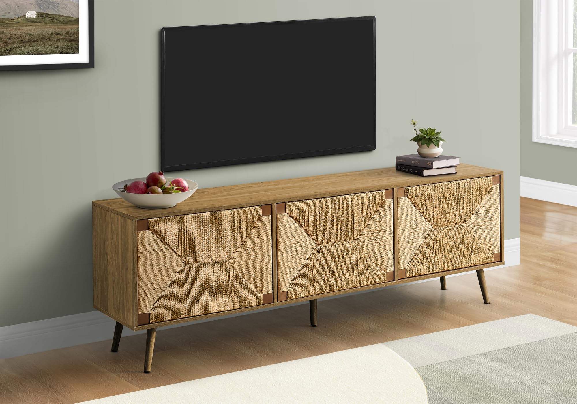 Monarch Specialties I 2793 Tv Stand, 72 Inch, Media Entertainment Center, Storage Cabinet, Console