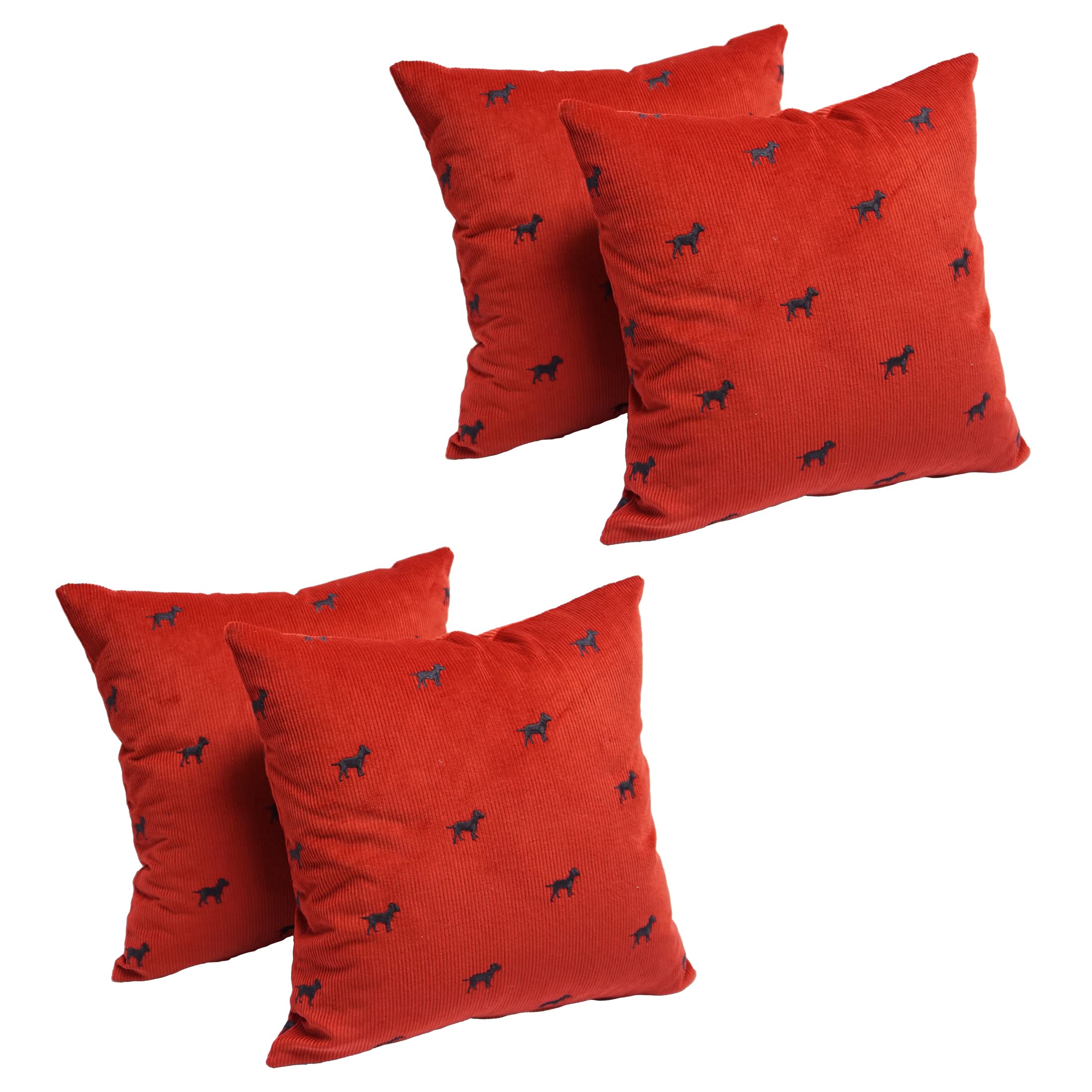 Blazing Needles Corduroy Throw Pillow, 17", Scottish Scotty 4 Count