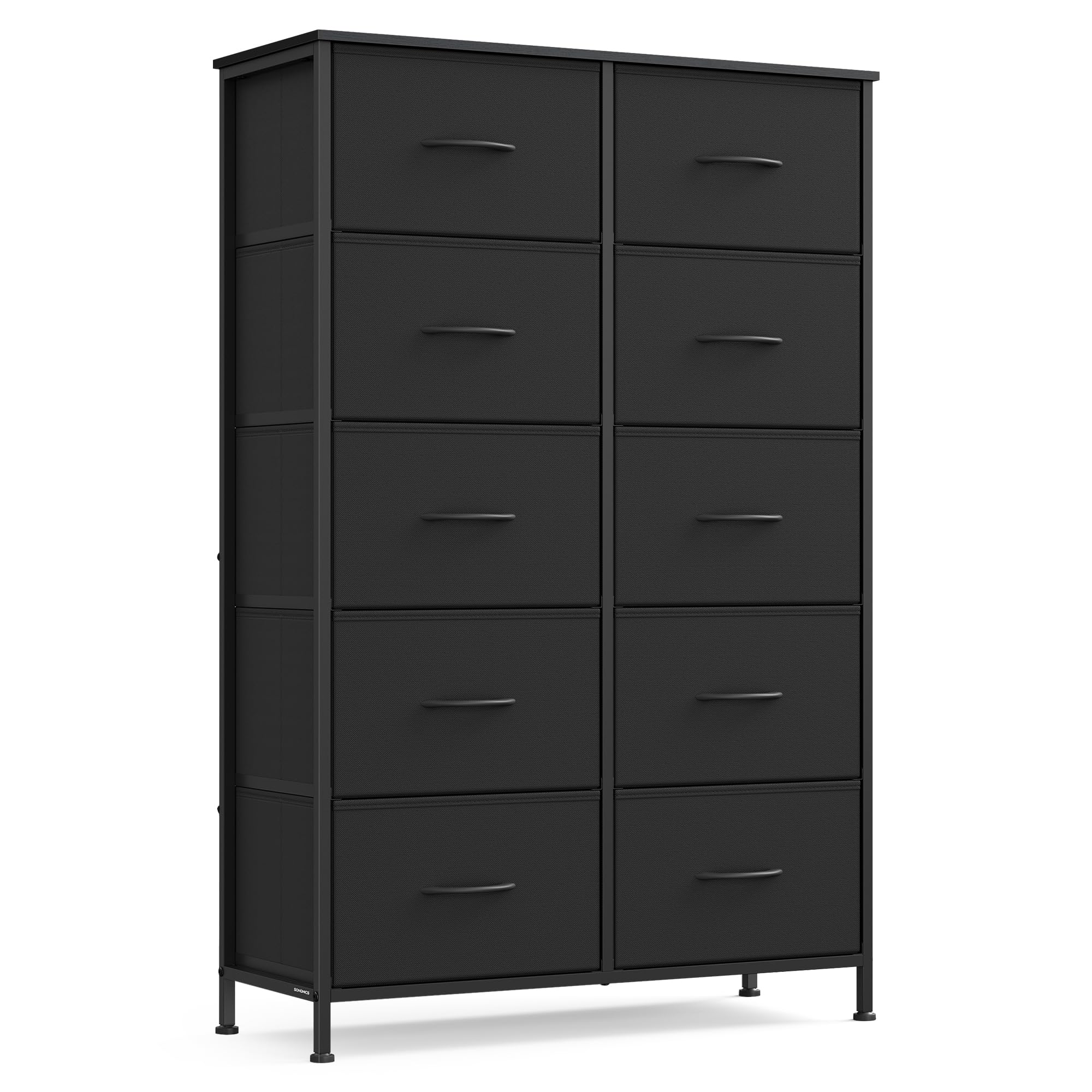 SONGMICS Dresser for Bedroom, Chest of Drawers, Steel, MDF, 10 Non-Woven Fabric Drawers, Storage Organizer Unit, Closet, Entrywa