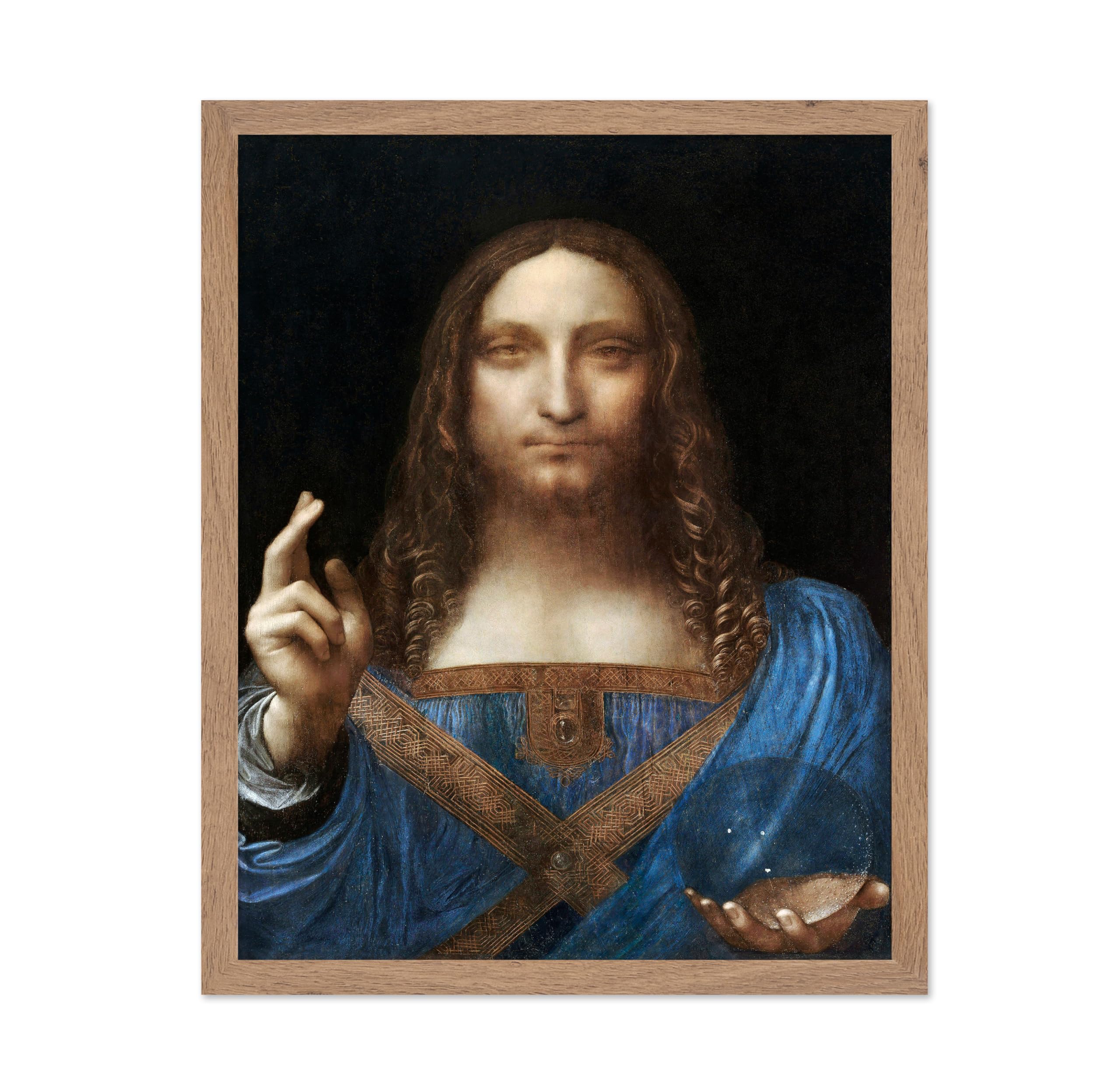 Poster Master Vintage Savior of the World Painting Poster - Retro Savior of the World Print - Jesus Christ Art - Gift for Him, H