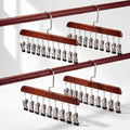 Novabright 4 Pcs Closet Organizer with 10 Clips Wooden Hat Rack for Closet, SpaceSaving Hanging Organizer, Multipurpose Storage