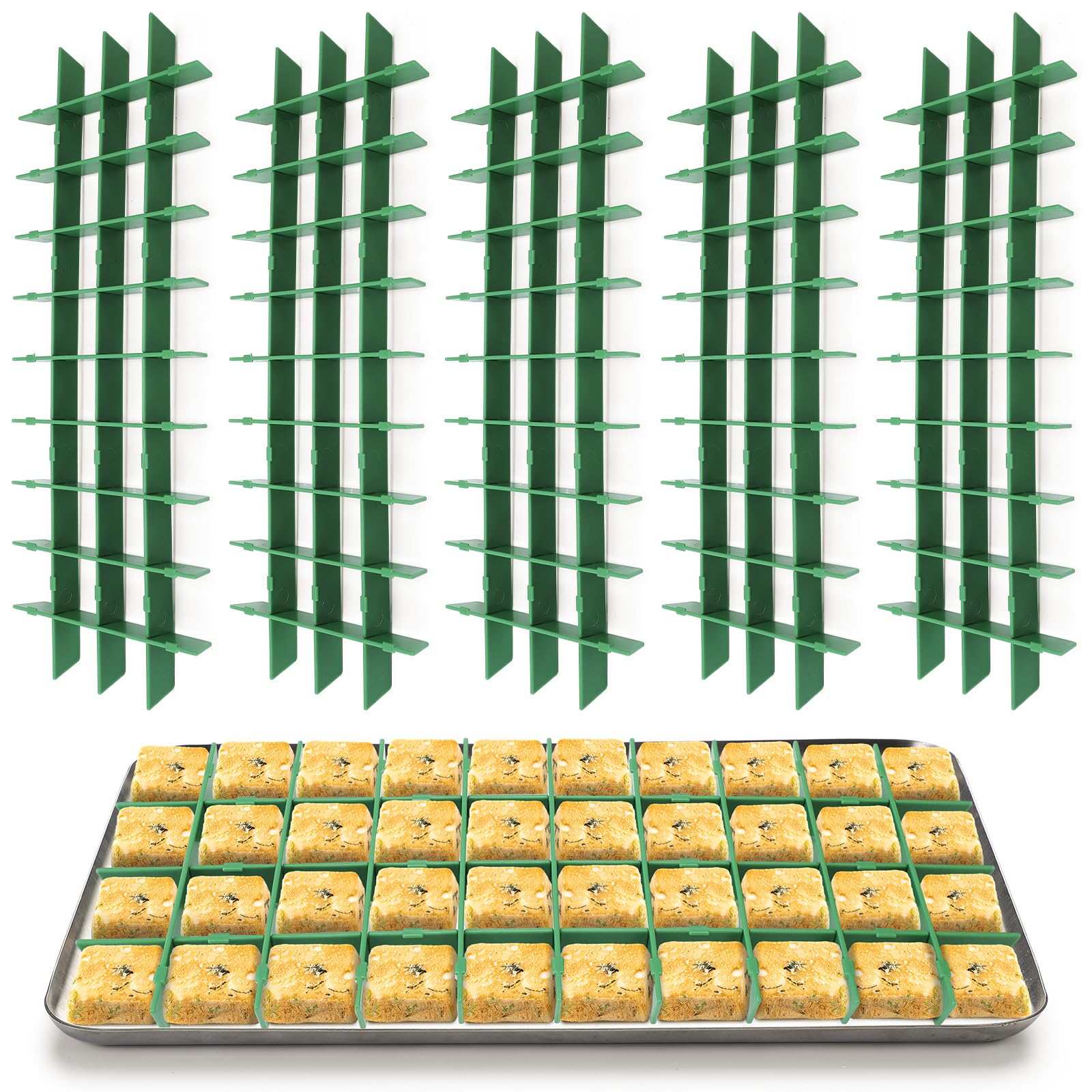 Wonderjune 5 Sets Medium Green Freeze Dryer Tray Dividers, Compatible with Harvest Right Freeze Dryer, Candy Tray Dividers Acces