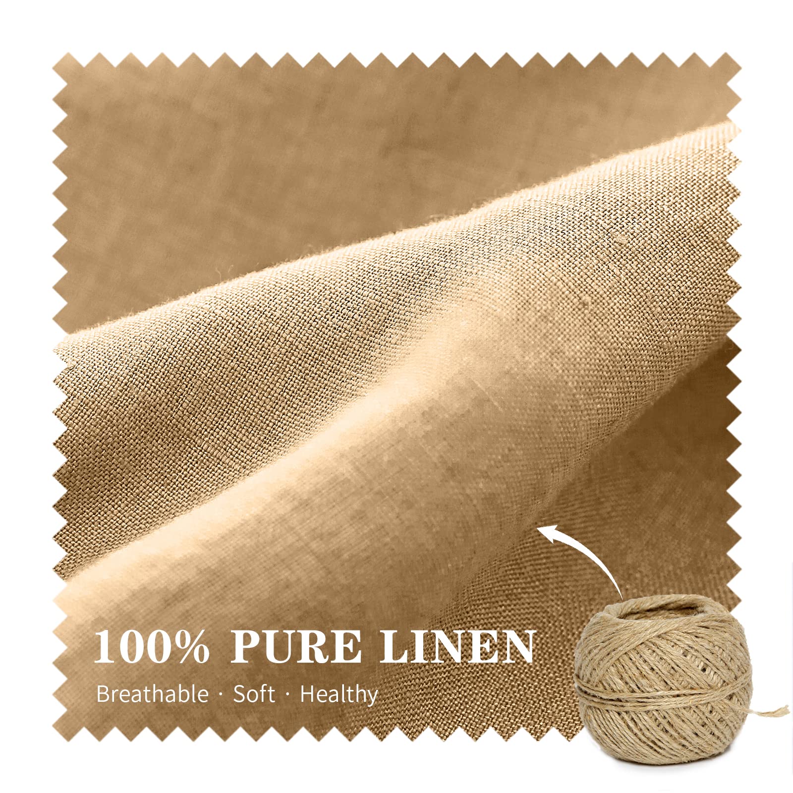 Simple&Opulence 100% Linen Lumbar Pillow Cover 12 X 20 Inches Set Of 2 Rectangular Decorative Throw Cushion Cover For Couch Sofa Bed Living Room Office Soft Breathable Farmhouse - Sand