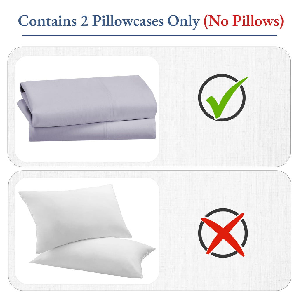California Design Den 100% Cotton King Size Pillowcases Set Of 2, 800 Thread Count, Soft Pillow Covers Sateen, Fits King Size Pillows, Softer Than Egyptian Cotton Pillowcases (Lavender)