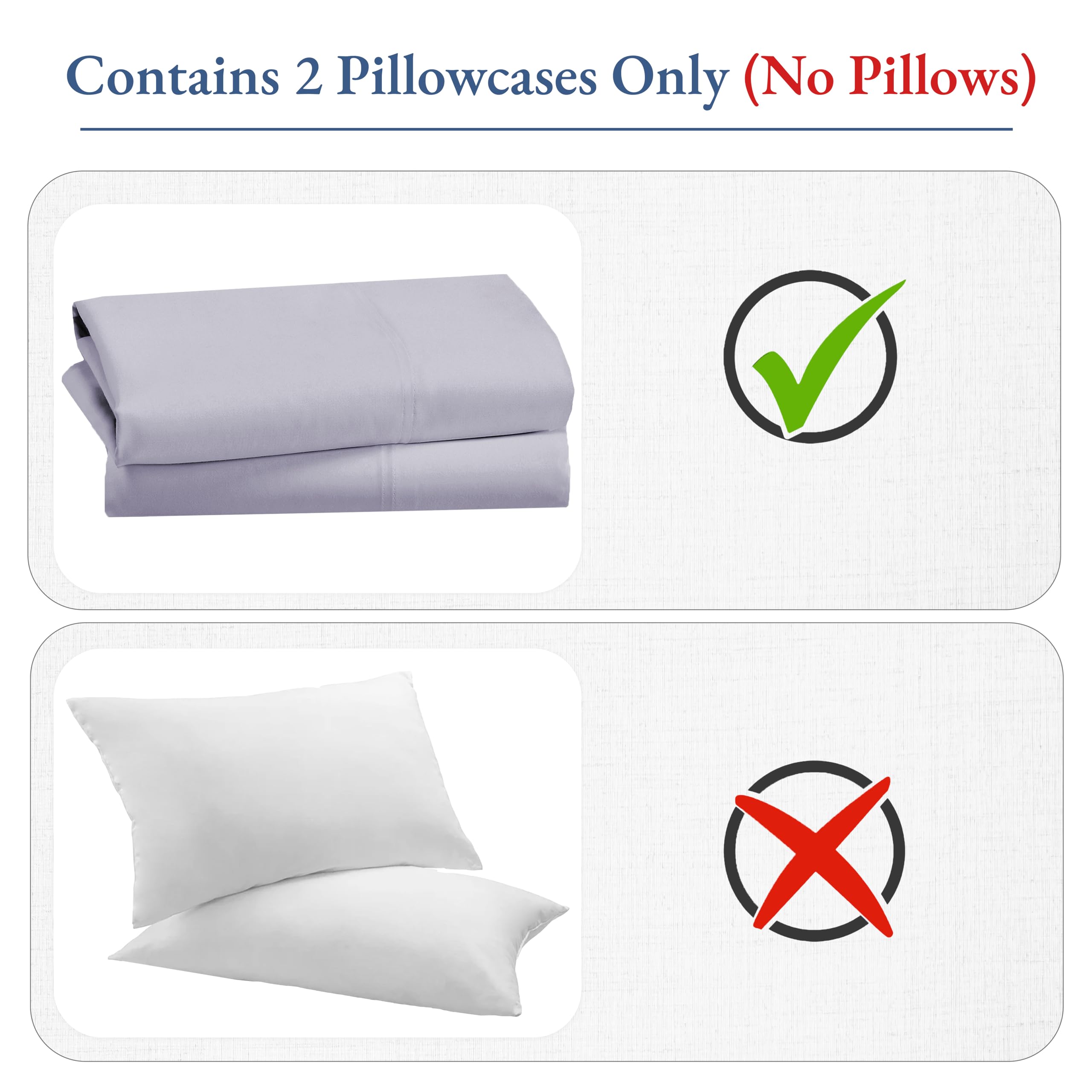 California Design Den 100% Cotton King Size Pillowcases Set Of 2, 800 Thread Count, Soft Pillow Covers Sateen, Fits King Size Pillows, Softer Than Egyptian Cotton Pillowcases (Lavender)
