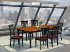East West Furniture Doav7-Bch-Lc 7 Piece Kitchen Table & Chairs Set Consist Of A Rectangle Butterfly Leaf Dining Table And 6 Faux Leather Upholstered Chairs, 42X78 Inch, Black & Cherry