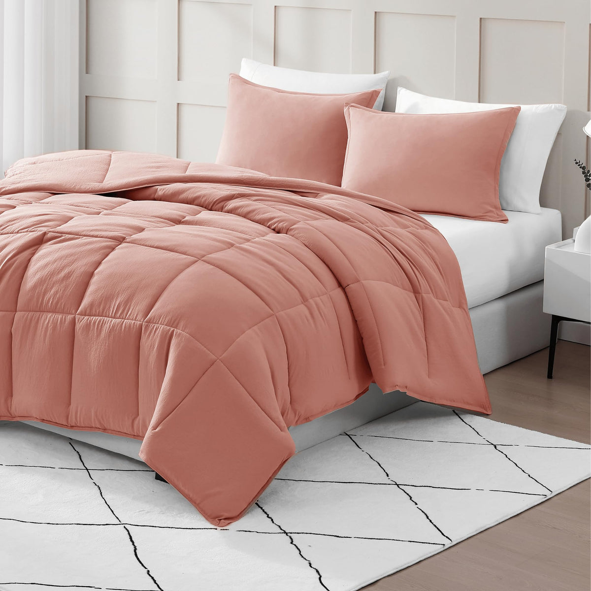 Casa Platino Pre-Washed Queen Comforter Set - Duvet Insert Queen Size - Ultra Soft & Cozy Fade Resistant Comforter Queen Size -