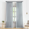 Vision Home Blue Fog Pinch Pleated Semi Sheer Curtains Textured Linen Blended Light Filtering Window Curtains 120 Inch For Livin