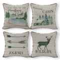 Siusue (Rb) Cabin Decor Pillows, Rustic Farmhouse Pillow Covers 18X18, Log Cabin Decor, Camper Decorations For Inside,Camping De