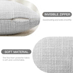 Otostar Pack Of 2 Throw Pillow Covers 18X18 Inch Linen Light Grey Pillowcases Farmhouse Decorative Solid Pillow Covers 45X45 Cm