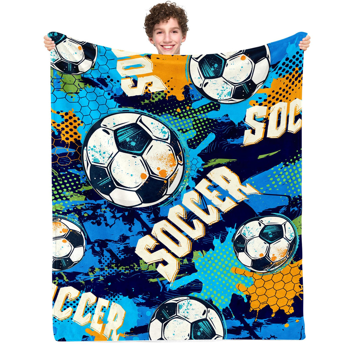 Soccer Blankets For Boys, Soccer Blanket Gifts For Soccer Lovers, Soccer Gifts, Soccer Gifts For Boys 8-12, Soccer Gifts Blanket