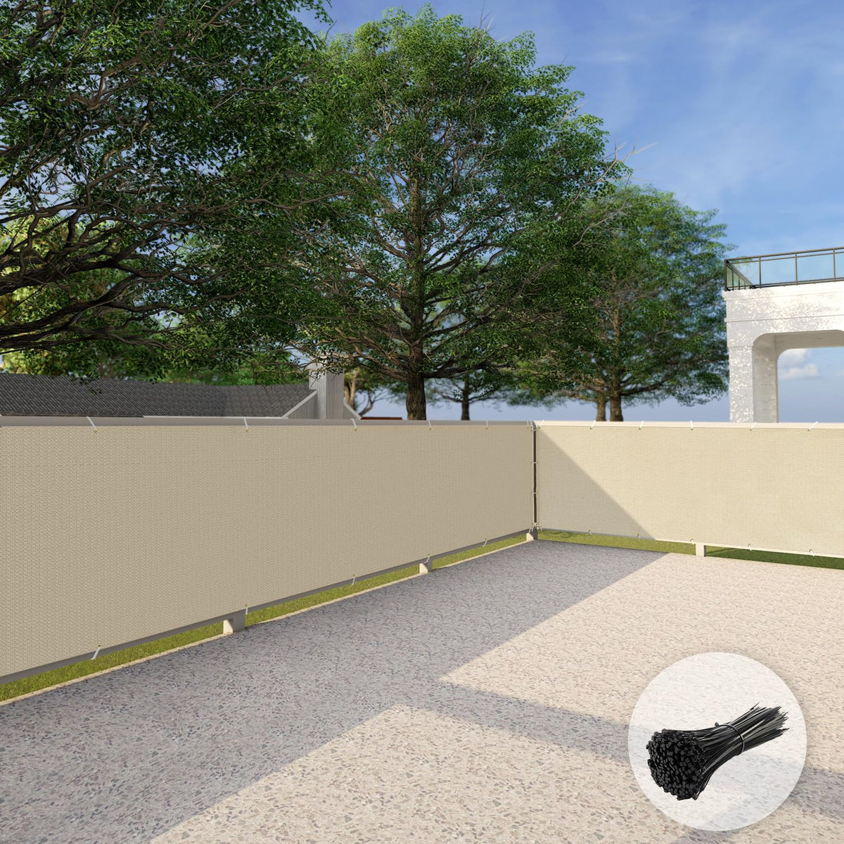 Patio 3' X 156' Balcony Privacy Screen Apartment Railing Covers Fence Panels For Outdoor, Temporary Fencing For Porch Deck Backy