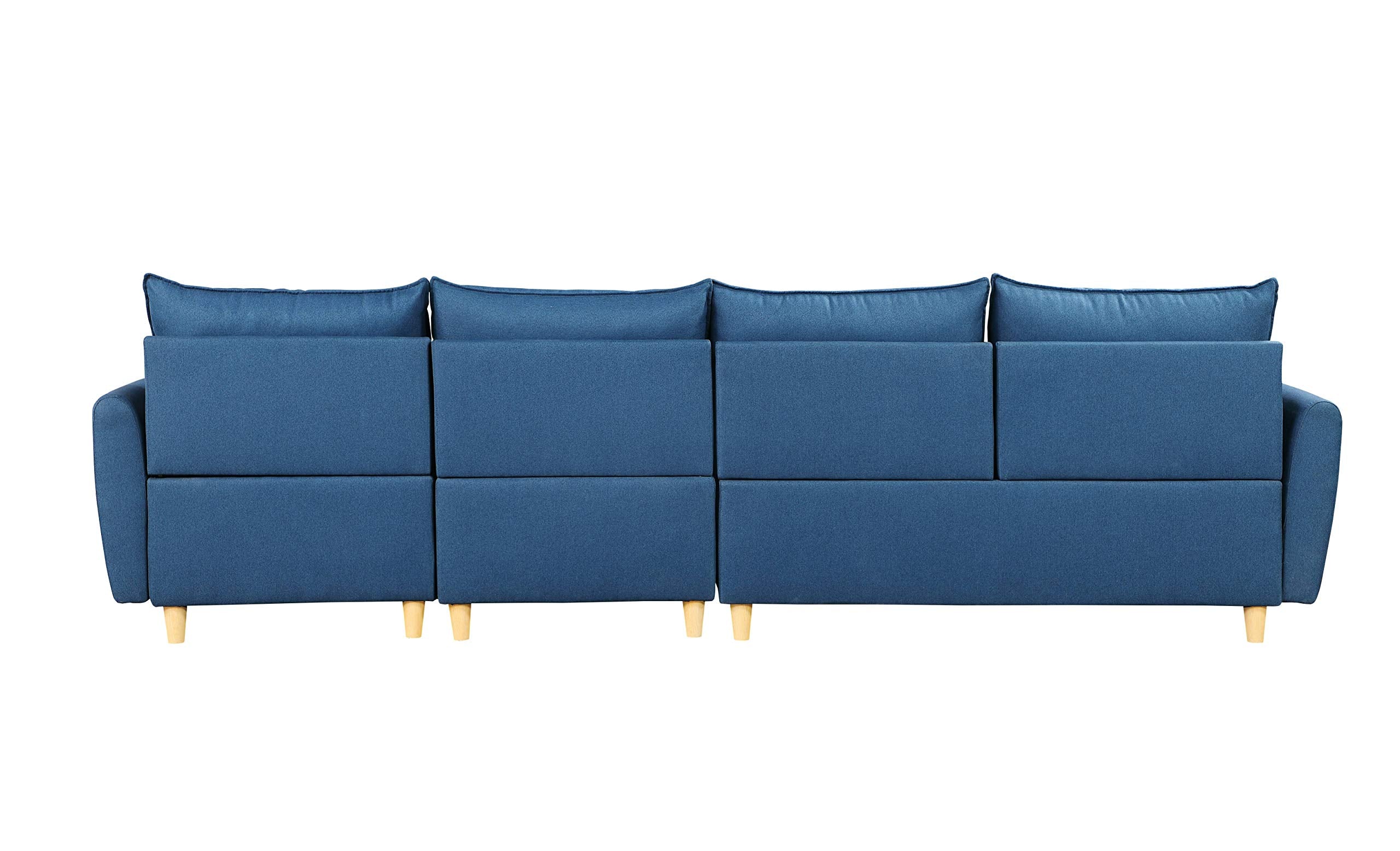 Acme Marcin Sectional Sofa in Blue Fabric