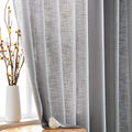FMFUNCTEX Grey Sheer Curtains for Living Room Bedroom 84 inches Length Linen Textured Privacy Semi-Sheer Window Curtain Drapes f