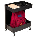 Mind Reader Under Desk Rolling Cart, 2-Tier Steel Utility Organizer, No Assembly Required, 12 L x 20 W x 23.5 H, Black