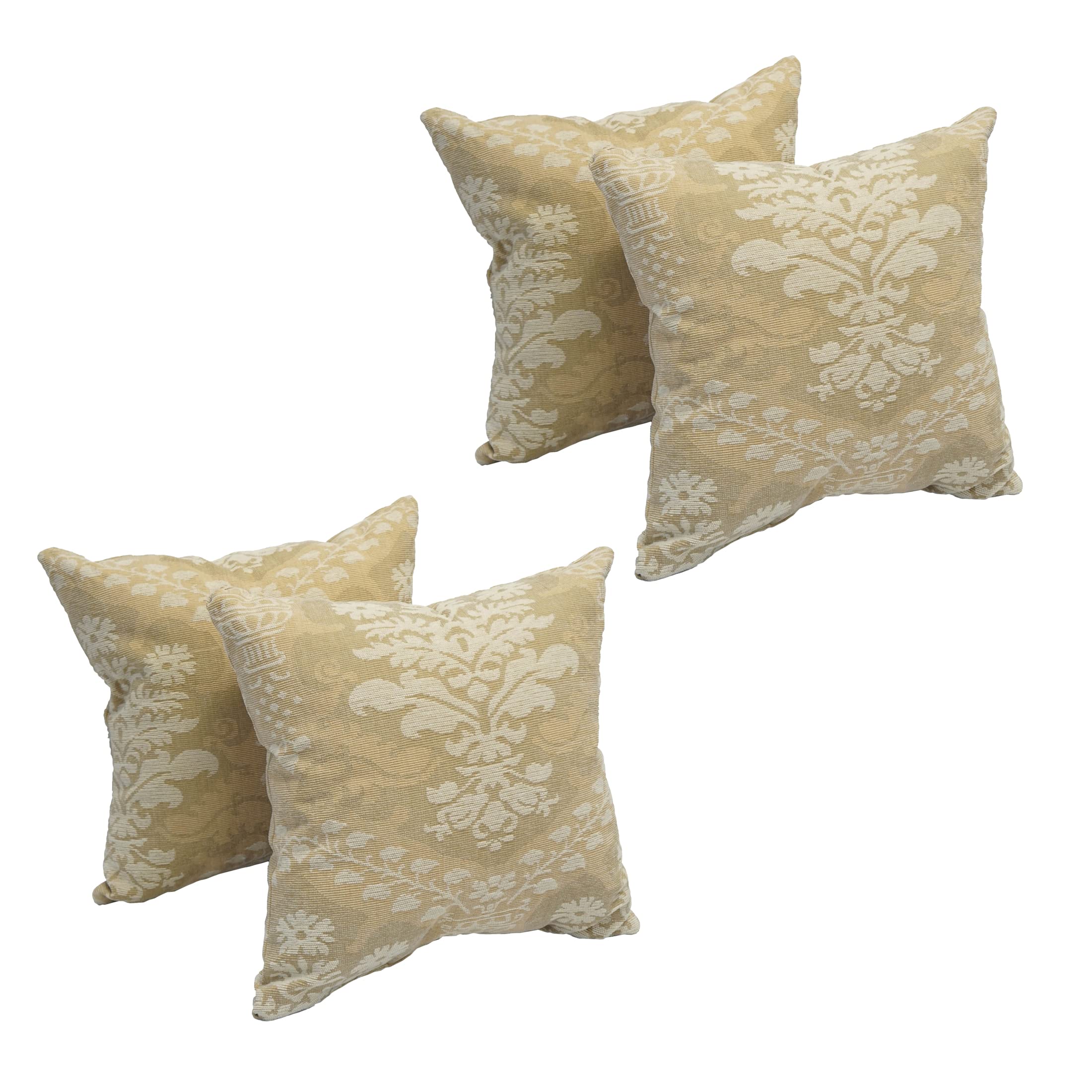 Blazing Needles Square Jacquard Chenille Throw Pillow, 17", King Louis 4 Count