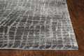 HomeRoots 2' X 7' Grey Abstract Lines Runner Rug