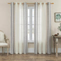 Folkside Linen Curtains 84 Inch Length 2 Panels Set For Living Room Bedroom Grommet Semi Sheer Bohemian Curtains Farmhouse Neutr