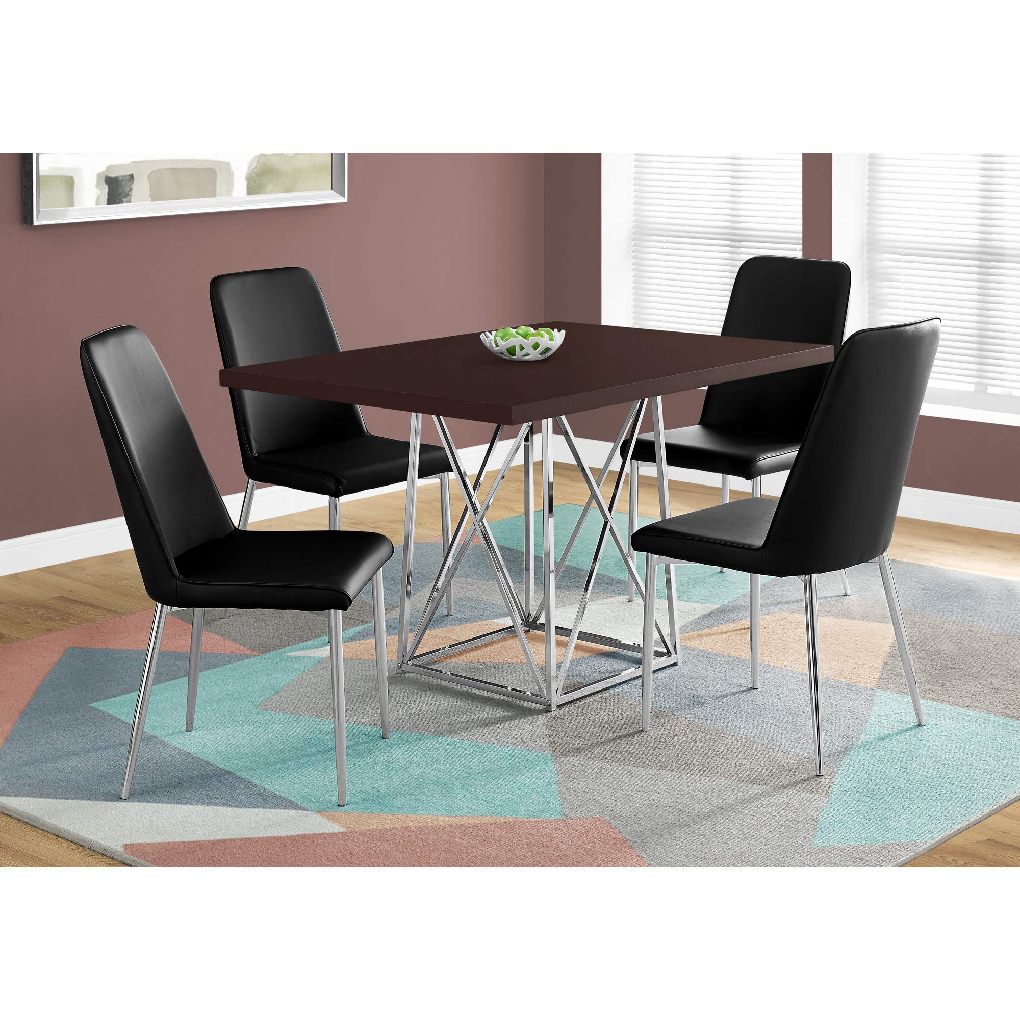 Monarch Specialties I Dining Table Metal Base, 36&quot; X 48&quot;, Cappuccino