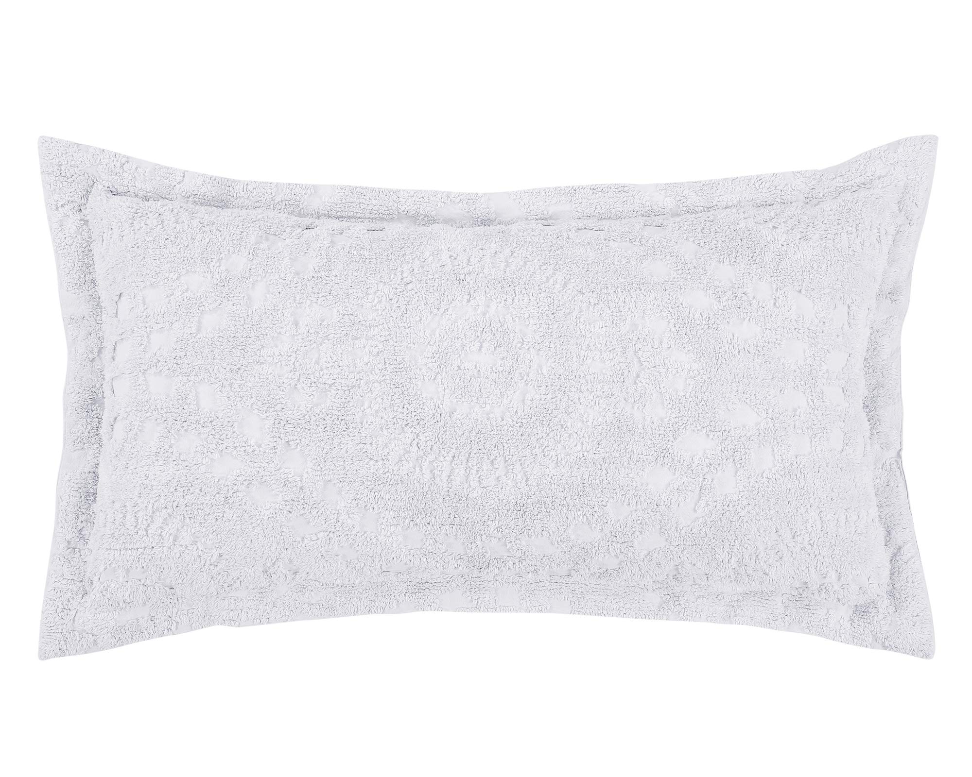 Better Trends Rio Collection Is Super Soft And Light Weight In Floral Design 100% Cotton Tufted Unique Luxurious Machine Washable Tumble Dry, King Sham, White