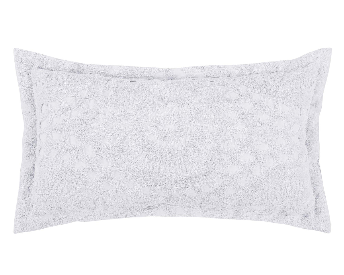 Better Trends Rio Collection Is Super Soft And Light Weight In Floral Design 100% Cotton Tufted Unique Luxurious Machine Washable Tumble Dry, King Sham, White