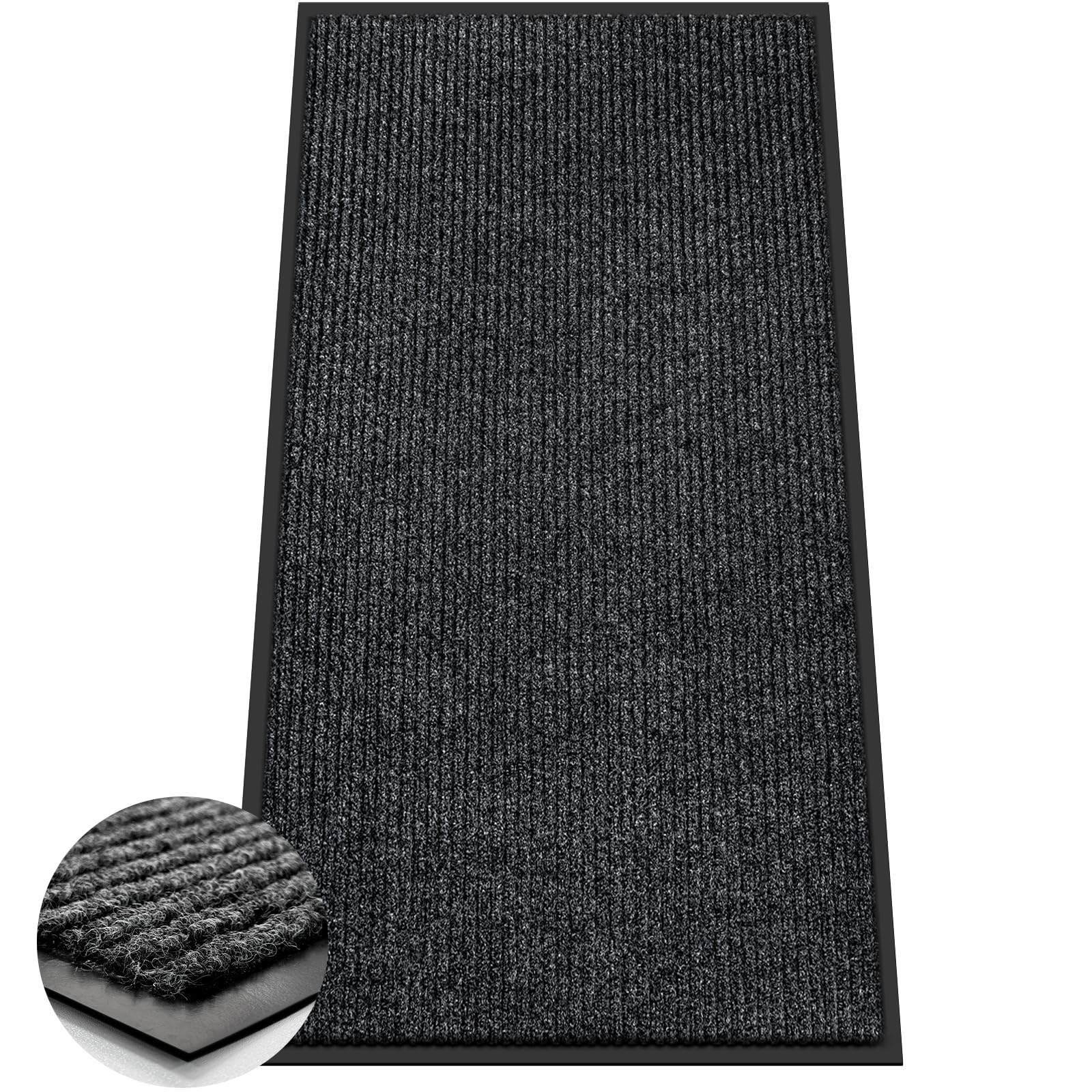 Azadx 4'X8' Indoor Outdoor Door Mat Heavy Duty Front Door Mat Ultra Absorbent Muddy Dirt Resist Welcome Door Mats Non-Slip Backi