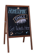 Crestline Products Marquee Easel (White Dry Erase & Black Chalkboard) - Stained Hardwood Sidewalk Easel, 42 H x 24 W