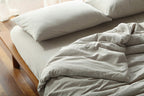 F.Y.Dreams 100% Washed Cotton Duvet Cover For Weighted Blanket 60X80 Inches With 8 Ties, Zipper On Long Side/Khaki/Just Duvet Co