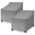 Wleafj Outdoor Chair Covers Waterproof, Gray Lawn Patio Furniture Covers, Heavy Duty Wicker Garden Sofa Chair Cover, 2 Pack - 31.5' W X 33.5' D X 36' H