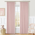 Baby Pink Modern Pinch Pleated Curtains & Drapes 84 Inch Length 2 Panels Set for Living Room, Blackout Thick Linen Blend Thermal