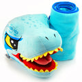 Jurassic World Dinosaur Head Armrest Buddy Stuffed Plush Traveling Toy With Blanket 13    - Kids Ultimate Travel Pillow Companio