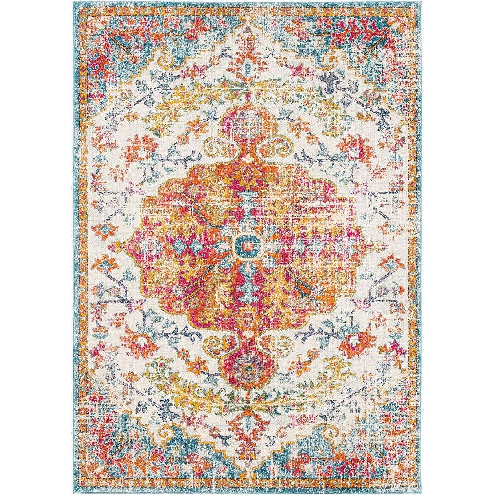 Livabliss Odelia Vintage Bohemian Area Rug,311 x 57,Orange/Aqua