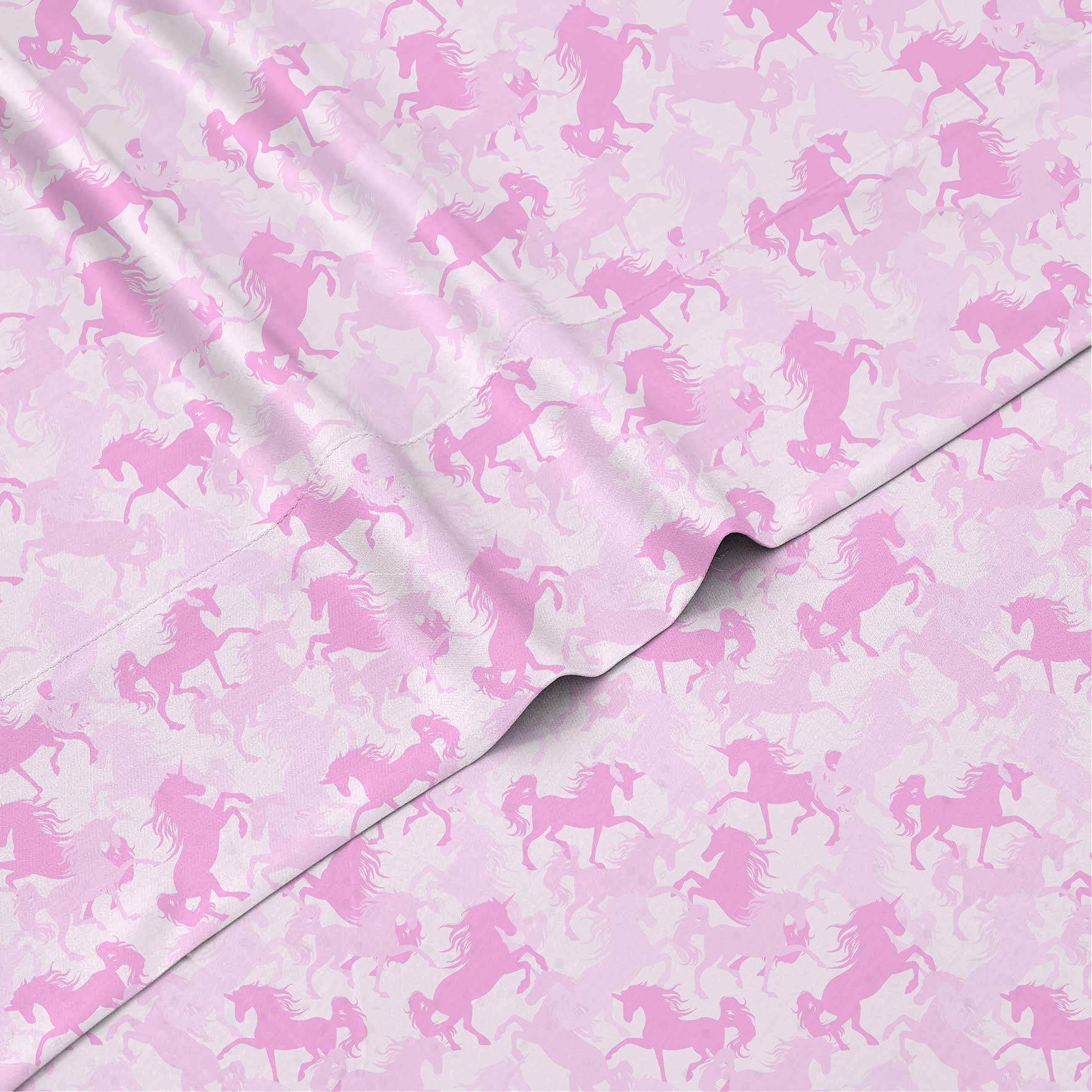 Kids Rule 4 Piece Sheet Set,Unicorn Camouflage, Multicolored, Pink - Full (JVSS2135F)