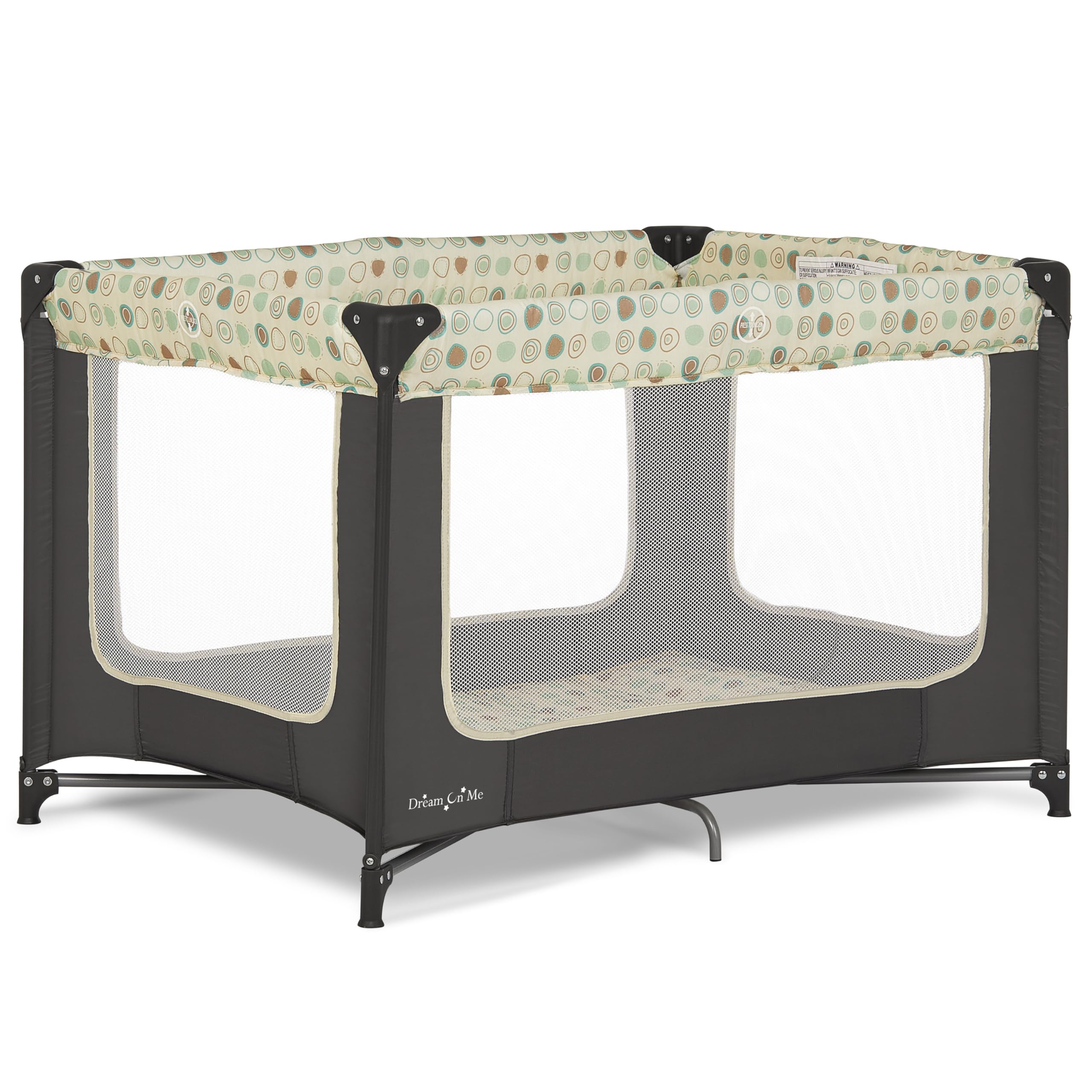 Dream On Me Zodiak Portable Playard in Grey, Lightweight, Packable and Easy Setup Baby Playard, Breathable Mesh Sides and Soft F