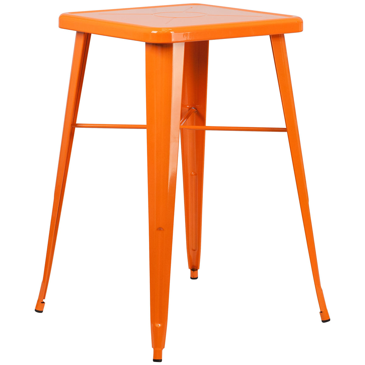 Flash Furniture Aaron Commercial Grade 23.75&quot; Square Orange Metal Indoor-Outdoor Bar Height Table