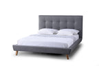 Baxton Studio Jonesy Scandinavian Style Mid Century Fabric Upholstered Platform Bed, Queen, Grey